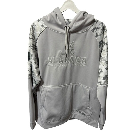 Alabama Crimson Tide Colosseum Brand Hooded Sweatshirt Gray Camo XL NWT - Picture 1 of 16